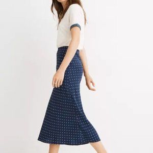 Madewell Midi Slip Skirt in Polka Dot